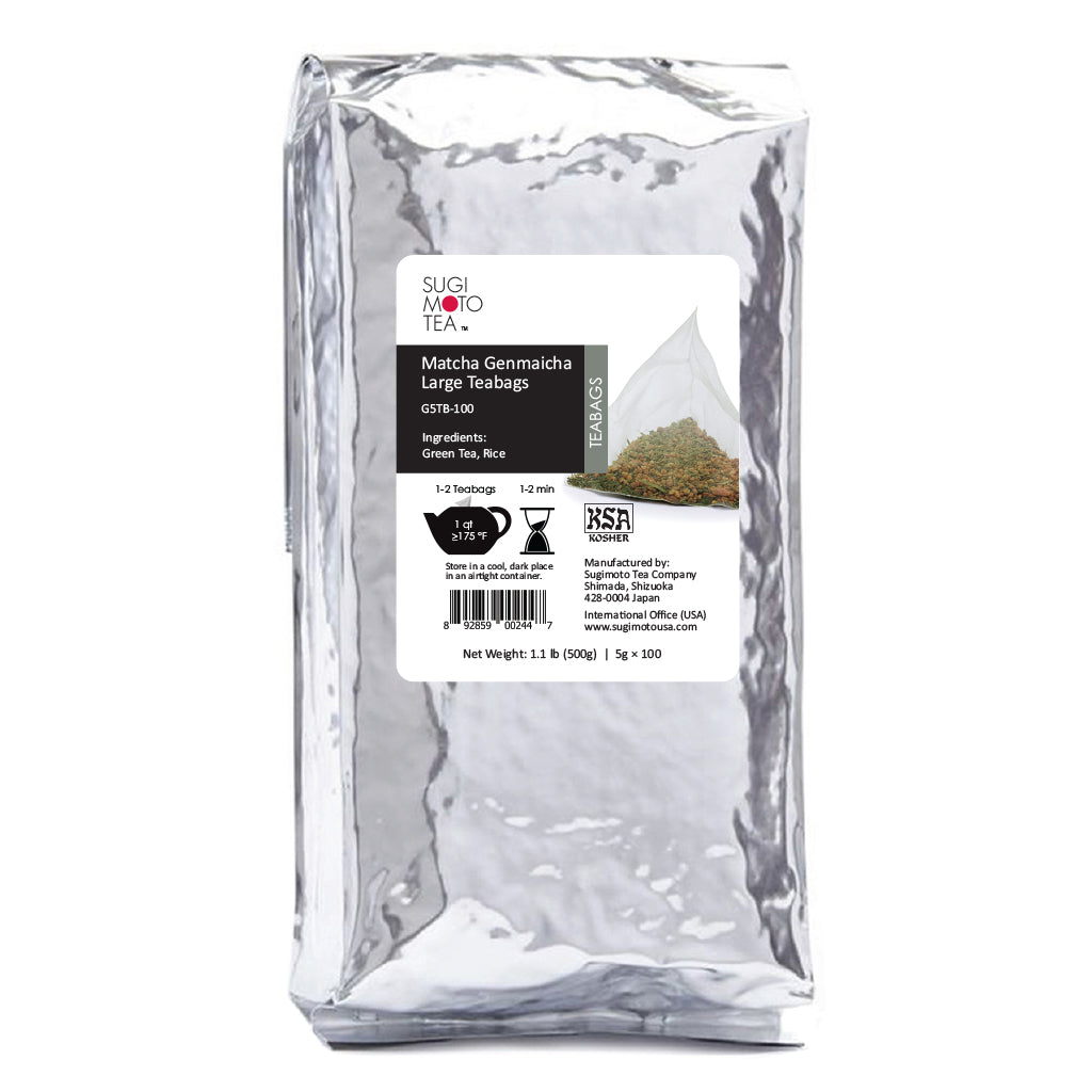 Matcha Genmaicha Large Tea Bags 100 Count