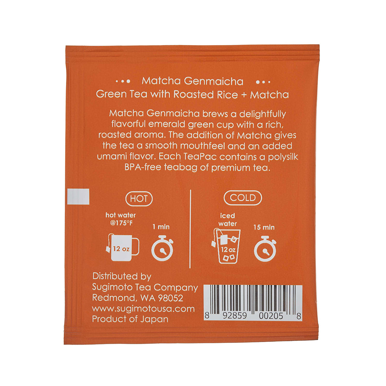 Matcha Genmaicha TeaPacs 100 Count