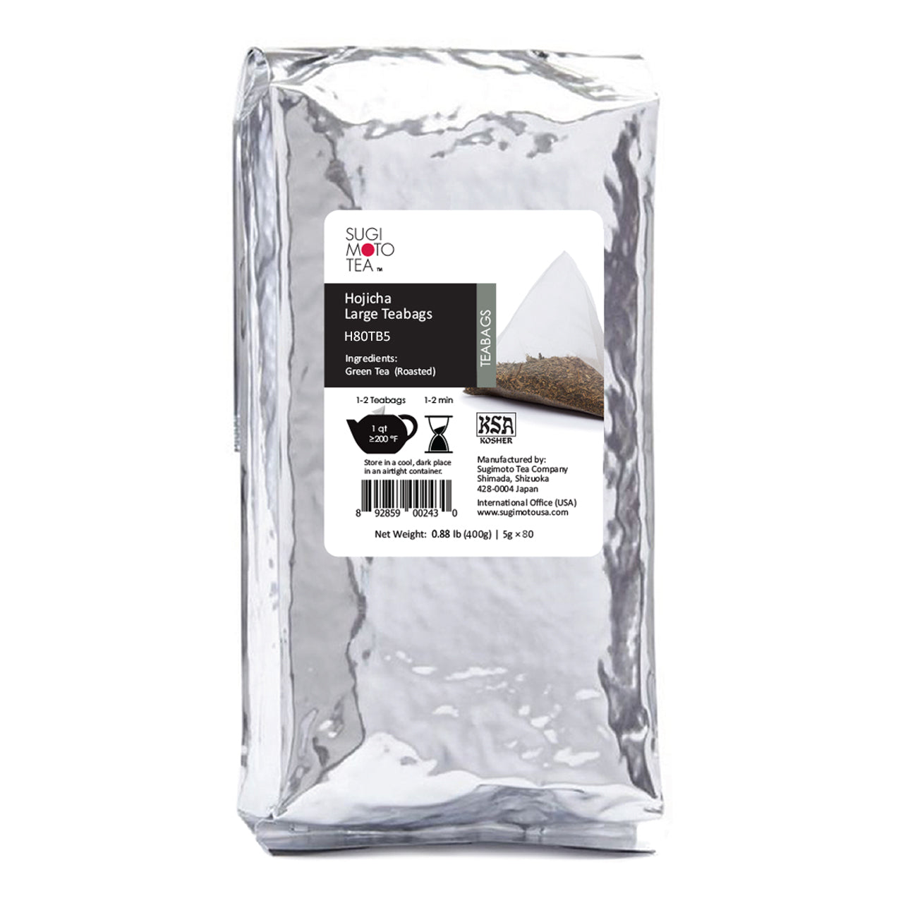 Hojicha Large Tea Bags 80 Count