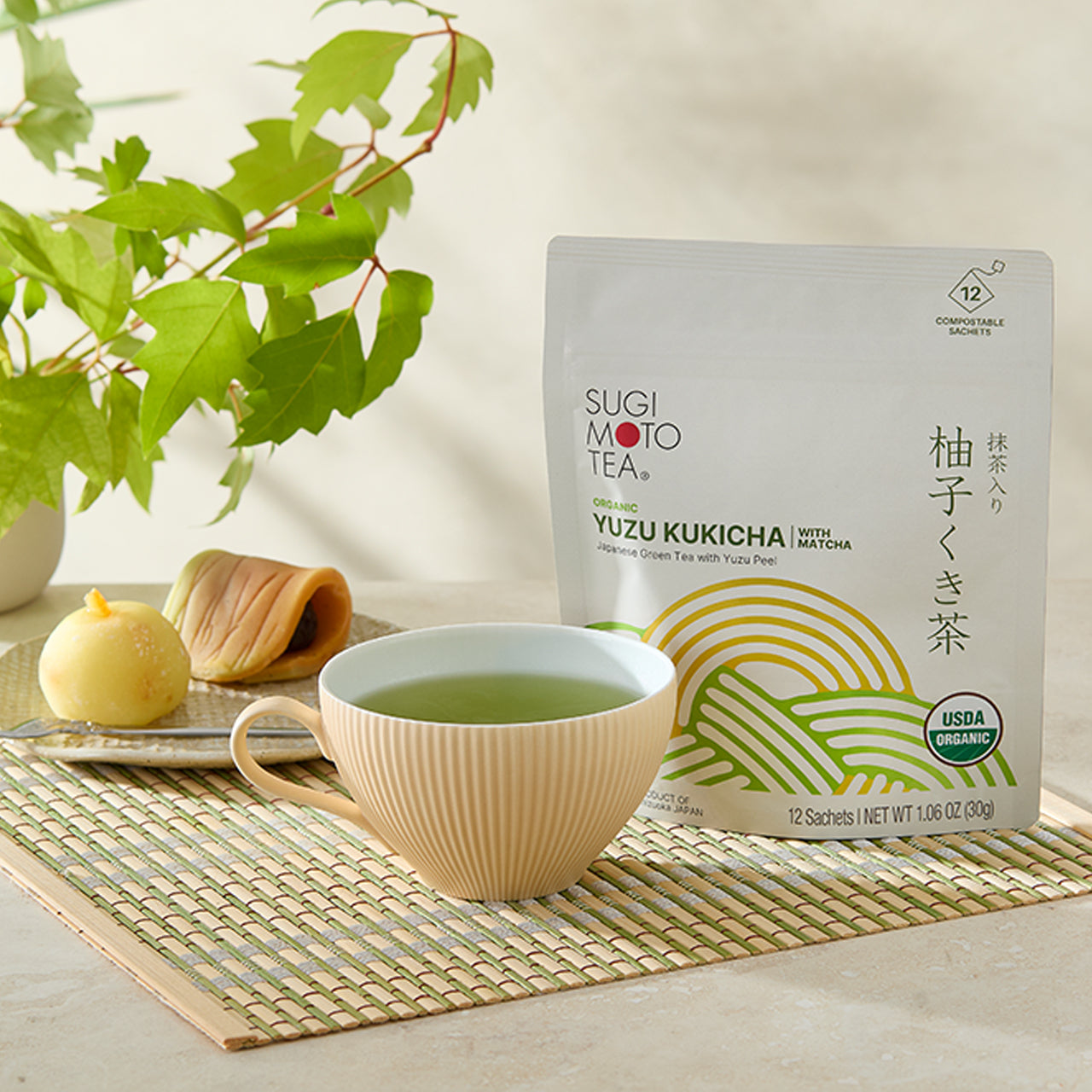 Organic Yuzu Kukicha with Matcha Sachets