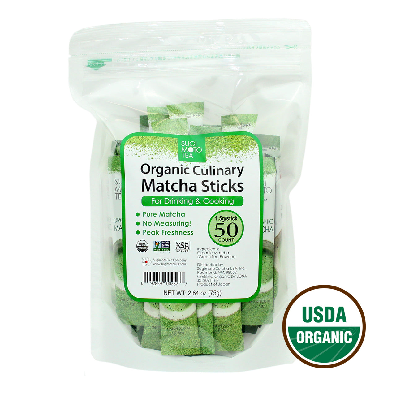 Organic Culinary Matcha Sticks 50 Count