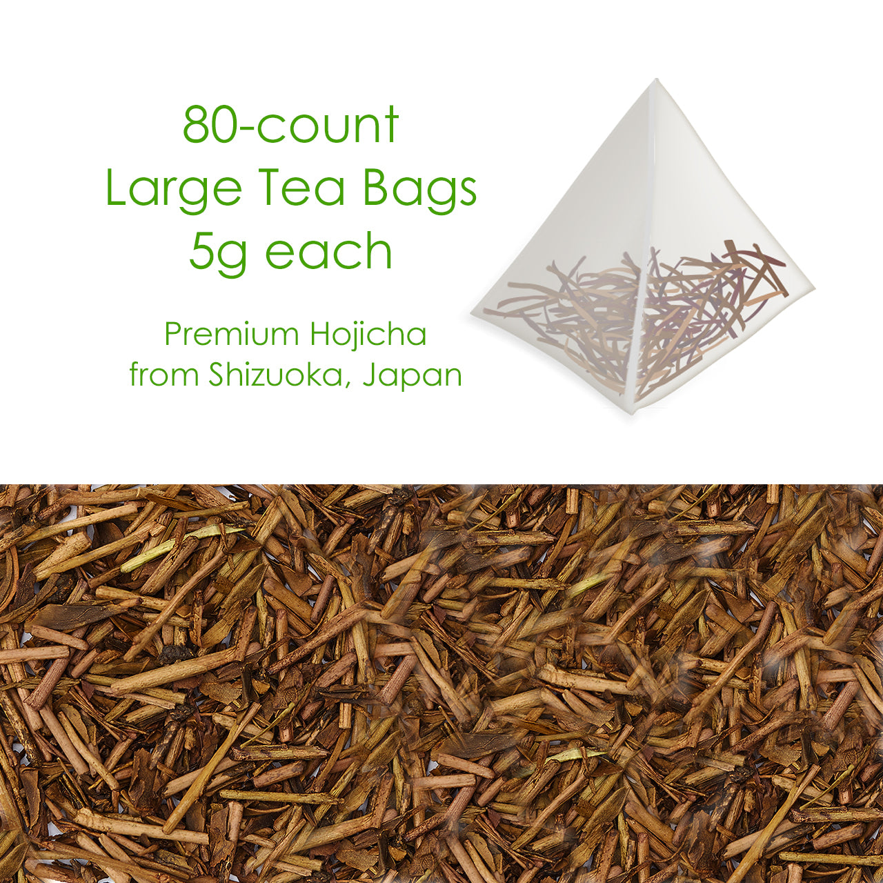 Hojicha Large Tea Bags 80 Count